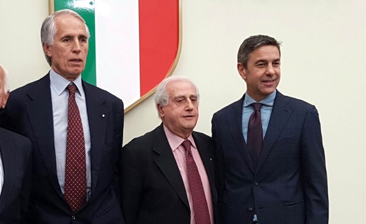 Giovanni Malagò, Roberto Fabbricini e Alessandro Costacurta