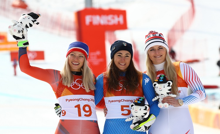 Ragnhild Mowinckel, Sofia Goggia e Lindsey Vonn - Photo: Pentaphoto/Marco Trovati.