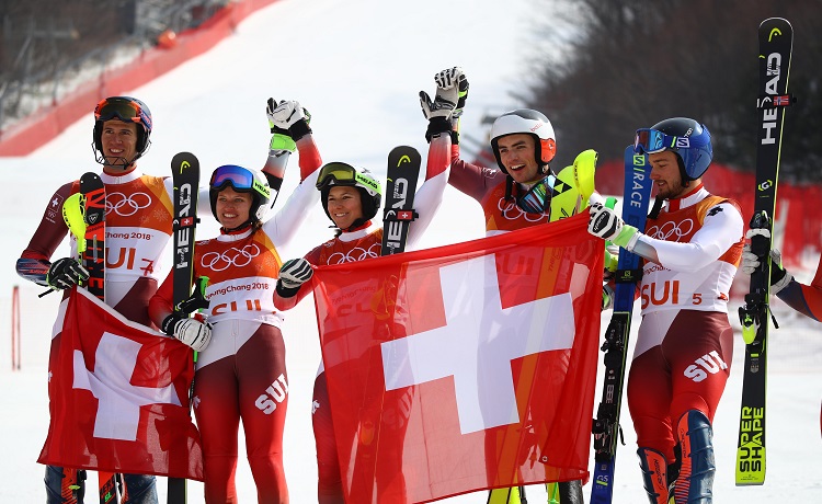 Svizzera, team event sci alpino PyeongChang - Photo: Pentaphoto/Marco Trovati.