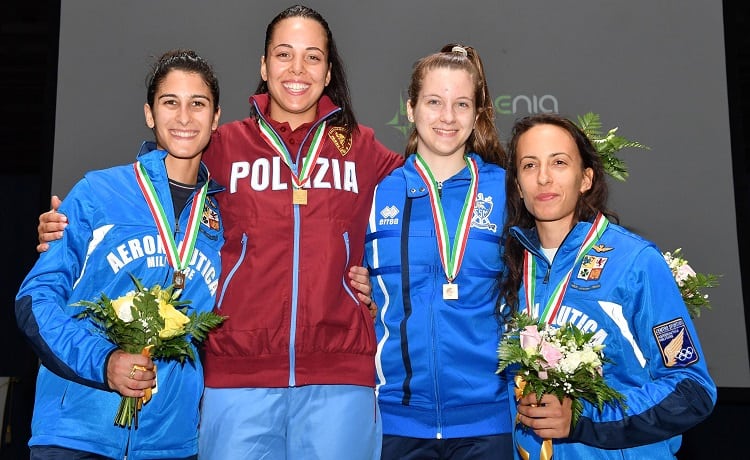 Alice Volpi podio fioretto femminile MILANO2018