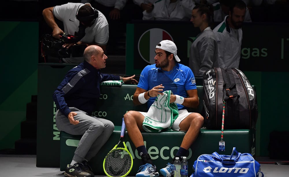 Matteo Berrettini e Corrado Barazzutti, Finali Coppa Davis 2019 - Foto Ray Giubilo