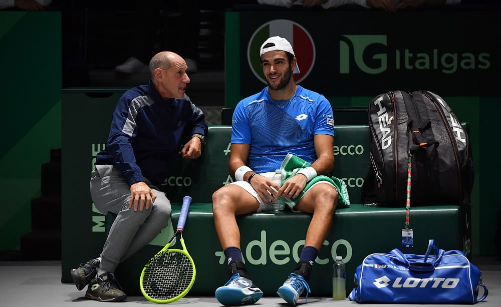 Matteo Berrettini e Corrado Barazzutti, Finali Coppa Davis 2019 - Foto Ray Giubilo