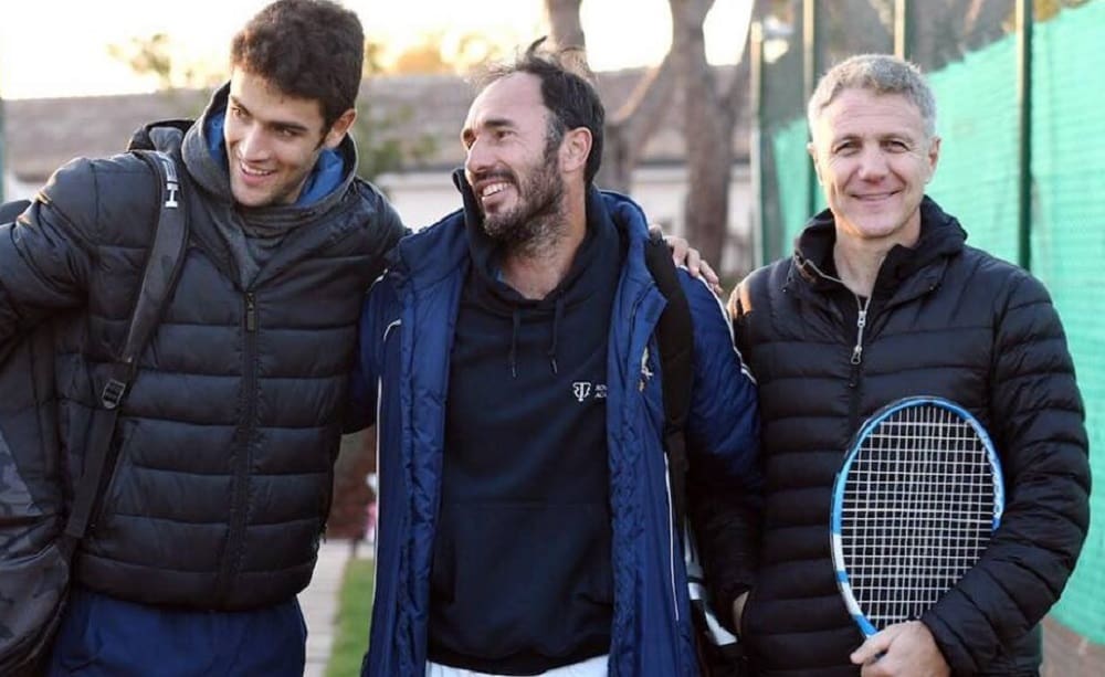 Matteo Berrettini, Vincenzo Santopadre e Umberto Rianna