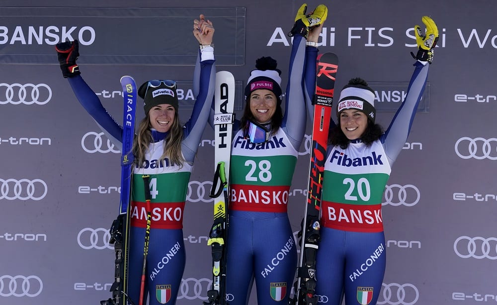 Marta Bassino, Elena Curtoni e Federica Brignone - Foto Gio Auletta/Pentaphoto