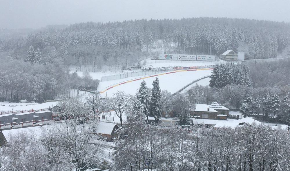 L'autodromo di Spa-Francorchamps innevato