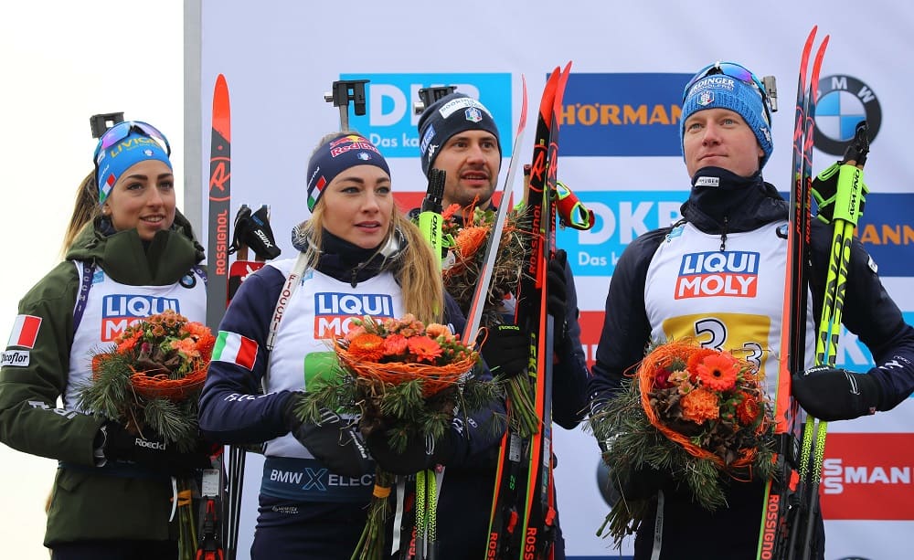 Lisa Vittozzi, Dorothea Wierer, Dominik Windisch, Lukas Hofer - Foto Marco Trovati/Pentaphoto