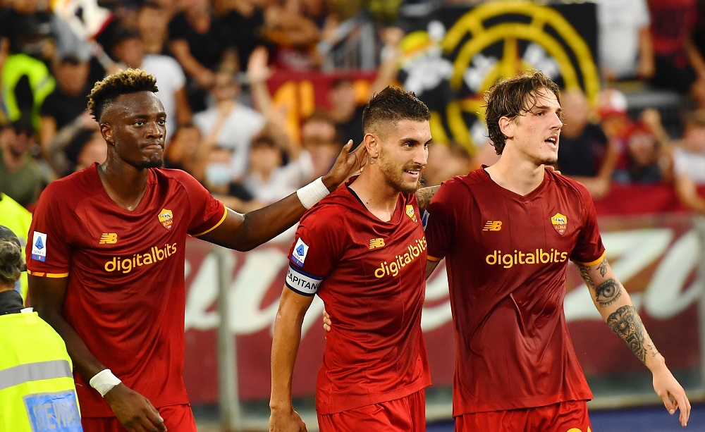 Tammy Abraham, Lorenzo Pellegrini, Nicolò Zaniolo, Roma - Foto Antonio Fraioli