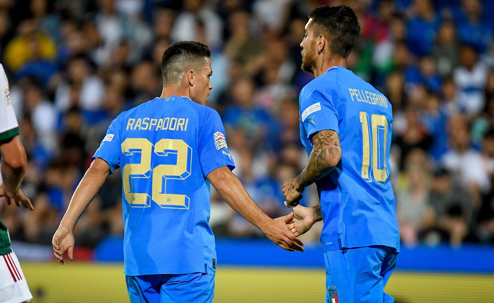 Giacomo Raspadori e Lorenzo Pellegrini