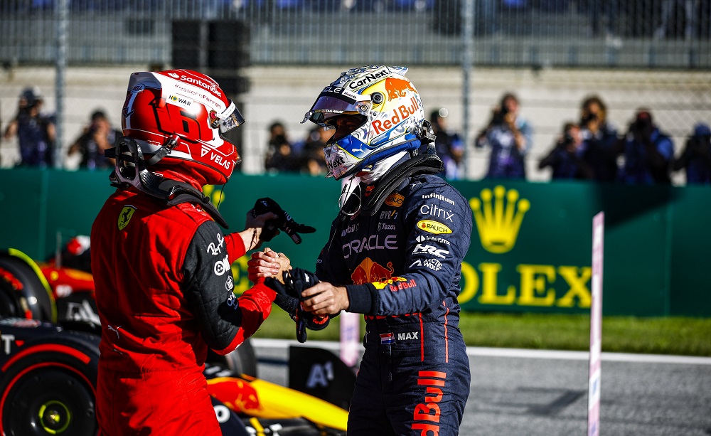 Charles Leclerc e Max Verstappen